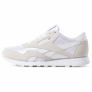 Adidasy Dziecięce Reebok Classic Nylon - Primary School Białe/Głęboka Szare PL 67RXAJE